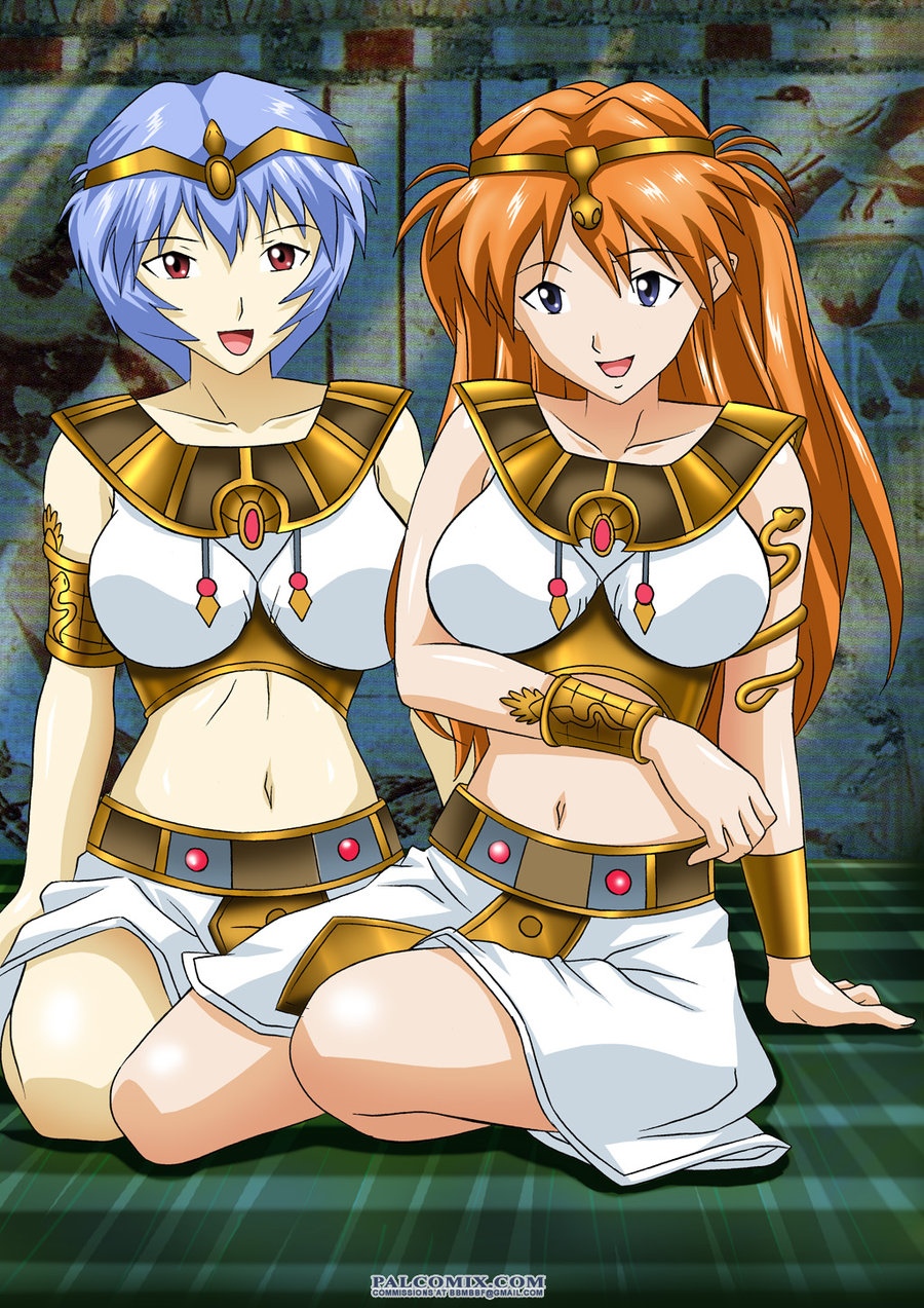 Egyptian_Asuka_and_Rei_by_bbmbbf.jpg