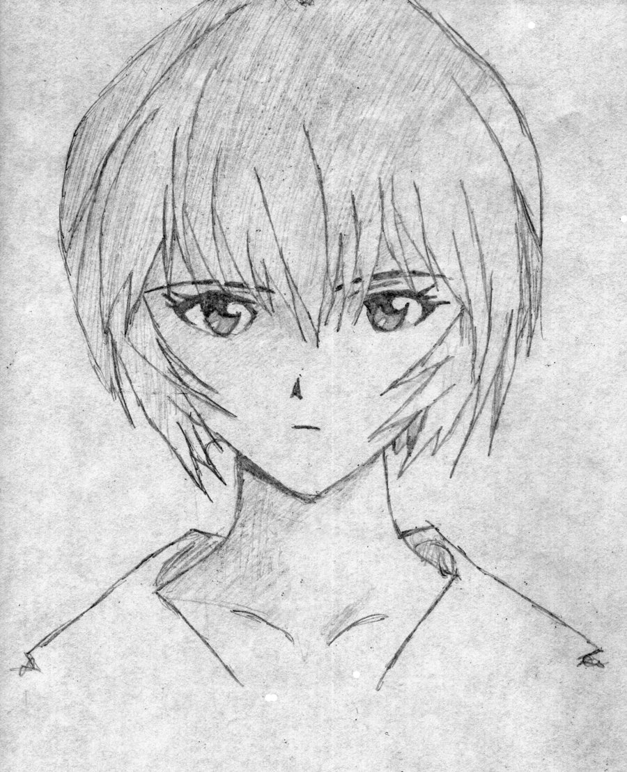 Rei Ayanami Sketch by Jompie