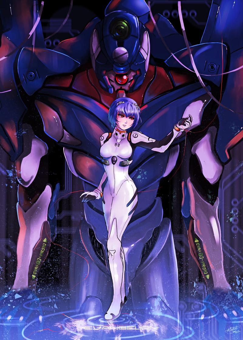evangelion   Rei And unit 00 By silvercresent11 d6aermu