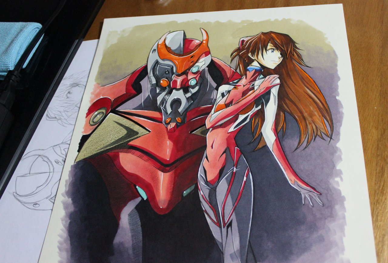 Evangelion fanart Asuka Illustration by halexxx
