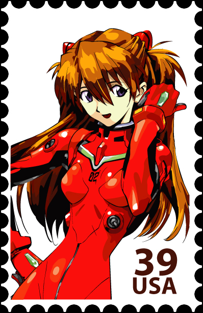 Evangelion Stamp  Asuka By Ryglore