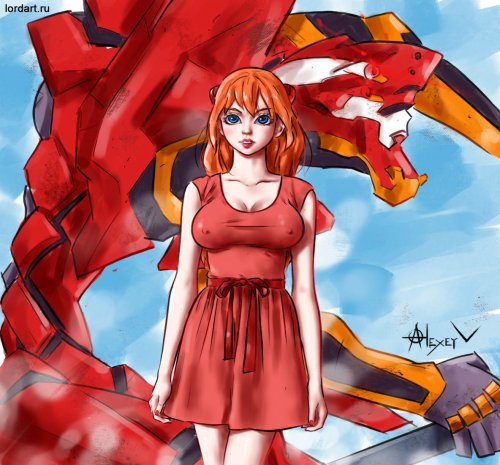 asuka langley In dress Eva By mralexey d9ec0by