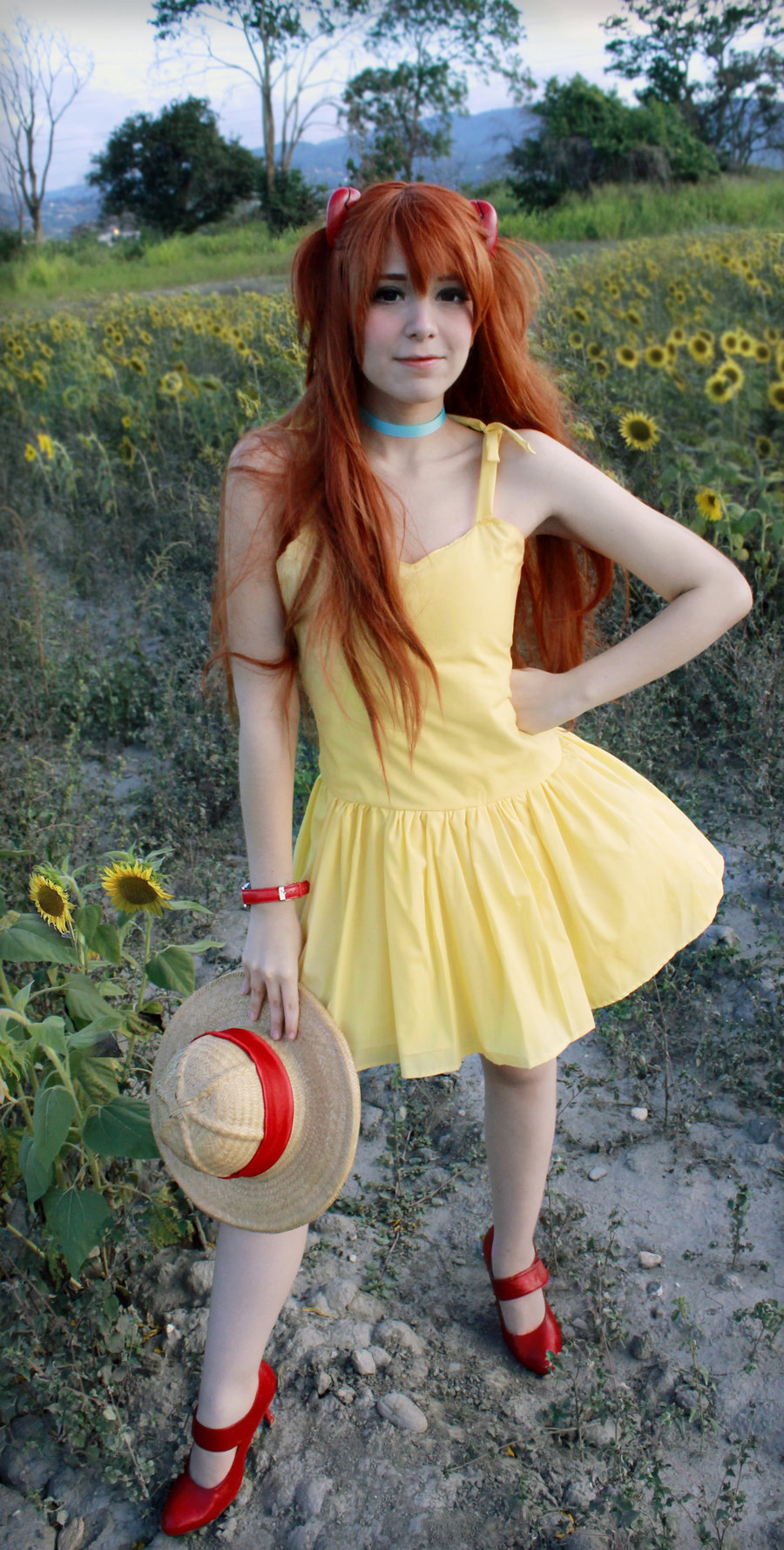 Asuka Langley Soryu Yellow Sundress Cosplay by SailorMappy