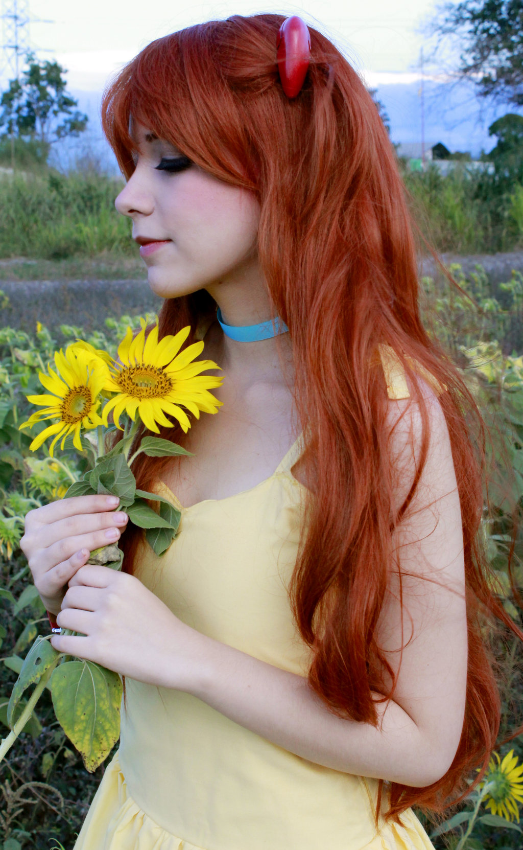 Asuka Yellow Sundress Cosplay - Sunflower Fields by SailorMappy