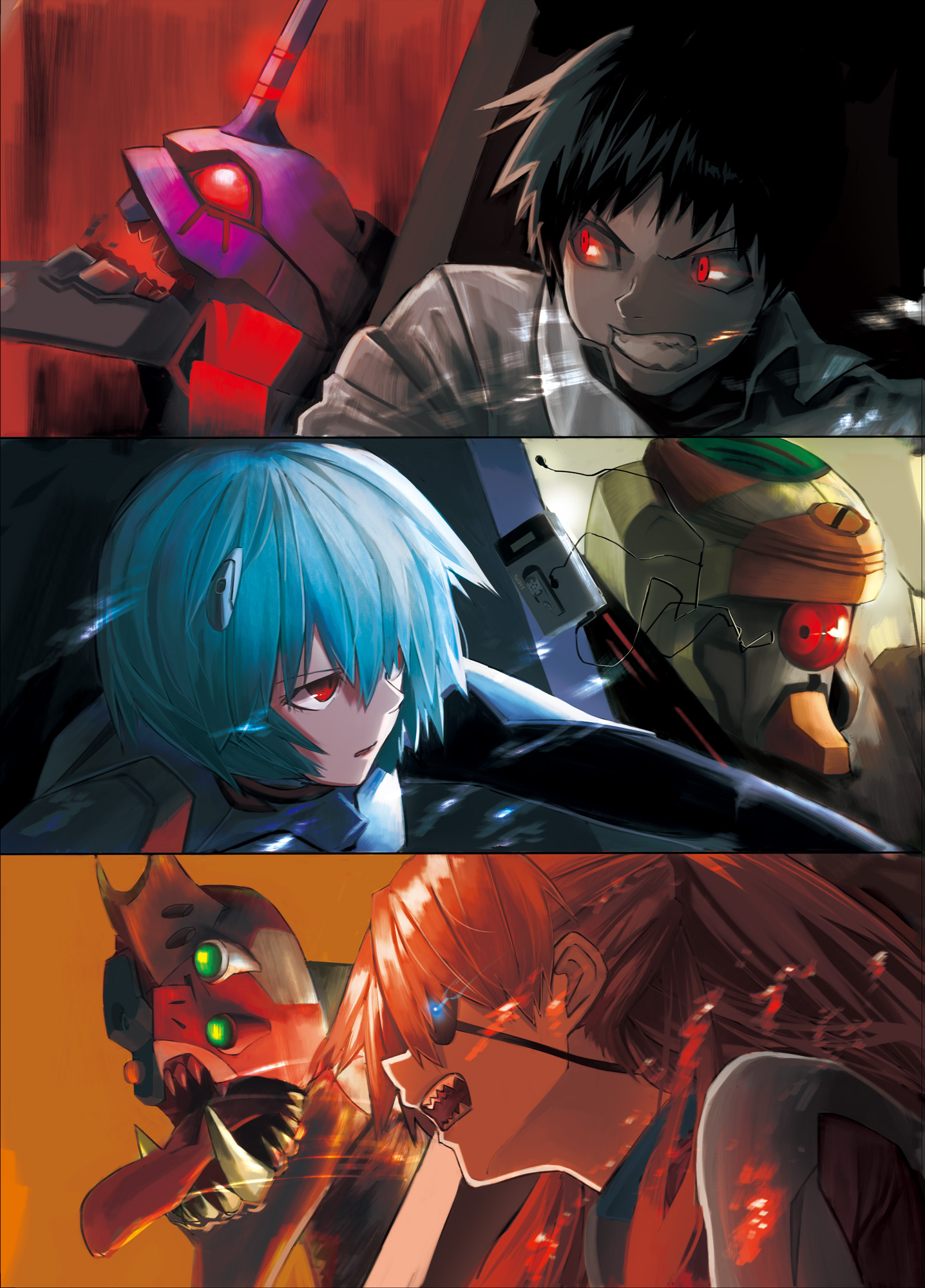 Anime Evangelion Asuka Langley Rei Ayanami