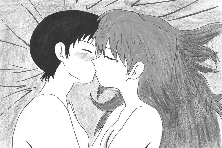 Asuka And Shinji The kiss By GrummanCat