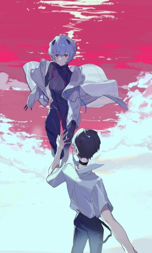 ayanami_rei_and_ikari_shinji_neon_genesis_evangelion_and_1_more_drawn_by_xe367