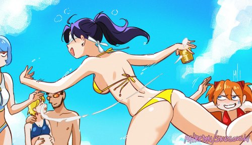 Misato-san having a blast by SNEGOVSKI (p2)